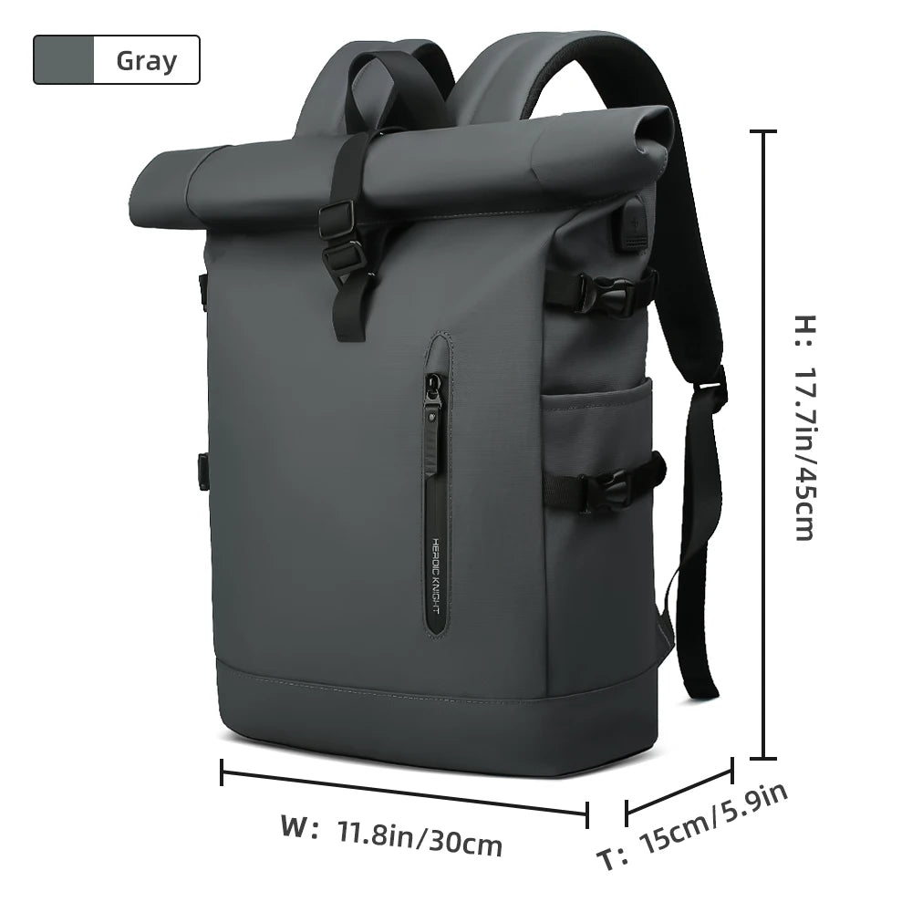 15.6" Laptop Bag Waterproof Expandable Travel Backpack USB Cycling Hiking Men