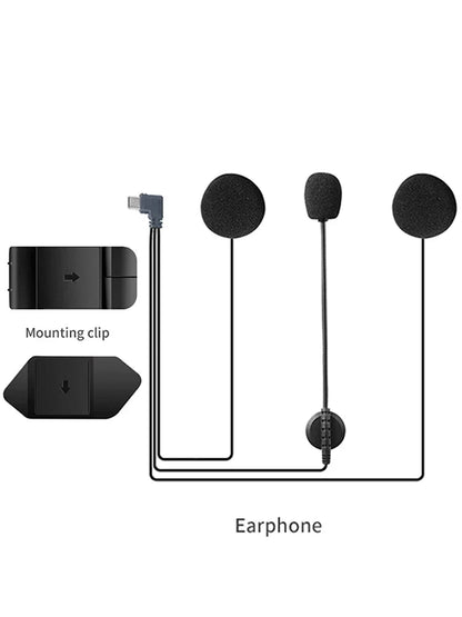 EJEAS V6 Pro+ V4 Plus Type-C Helmet Headset Earphone Speaker Mic Kit