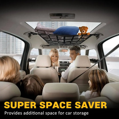 Cargo Net 90x65CM Ceiling Organizer for SUV Van Camping - 25kg Capacity