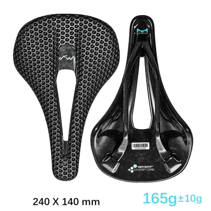 RYET 3D Printed Carbon Saddle 140/143mm Super Light Road MTB Bike Seat EVA
