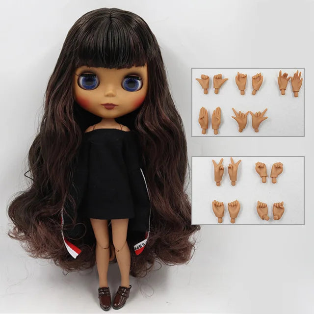 ICY DBS Blyth doll 1/6 bjd black mix brown hair joint body 30cm doll custom doll DIY anime girls-EXPROTAS