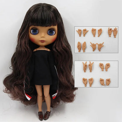 ICY DBS Blyth doll 1/6 bjd black mix brown hair joint body 30cm doll custom doll DIY anime girls-EXPROTAS
