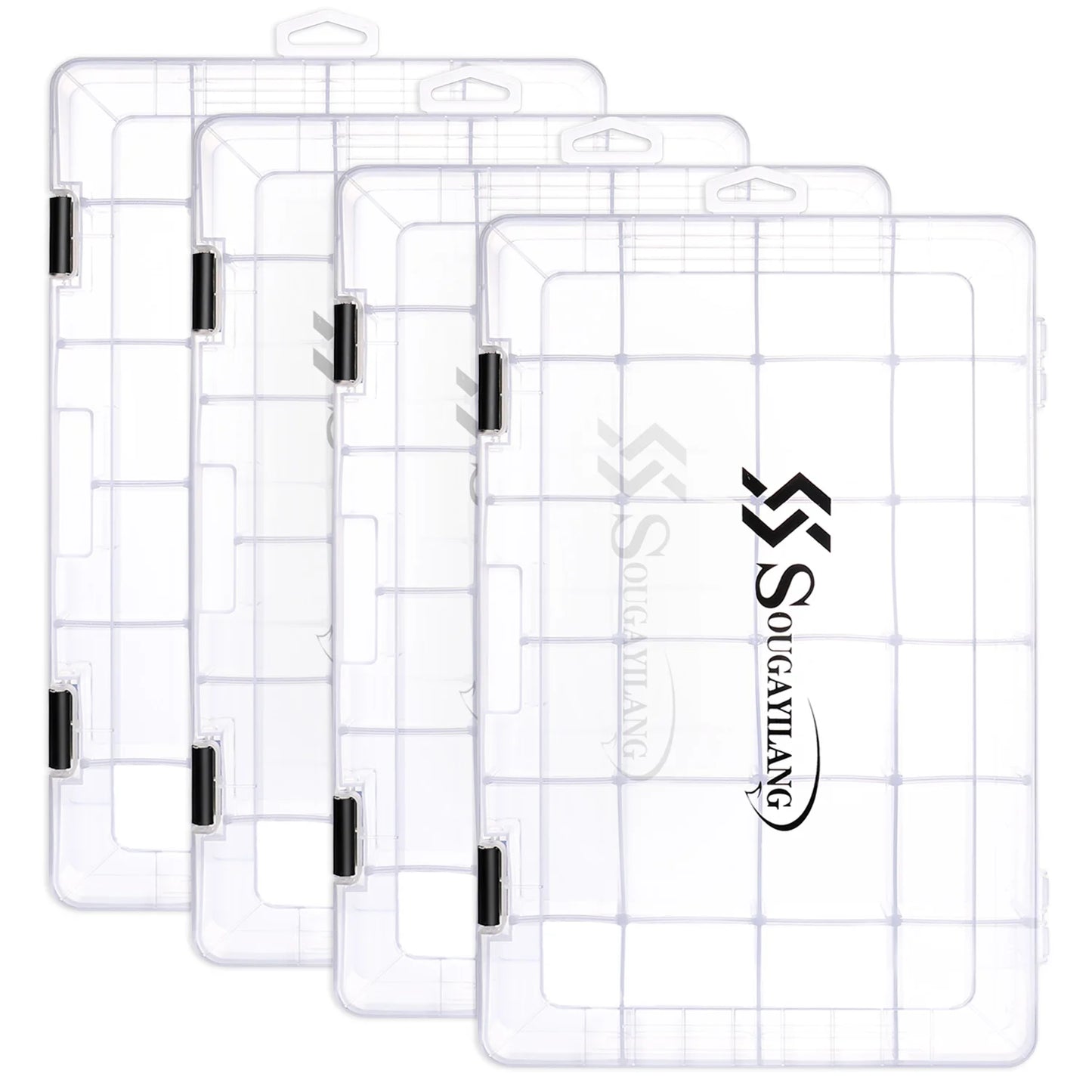 Sougayilang 1/2/4pcs 3600/3700 Plastic Fishing Tackle Box, Portable Bait Storage