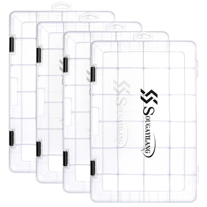 Sougayilang 1/2/4pcs 3600/3700 Plastic Fishing Tackle Box, Portable Bait Storage