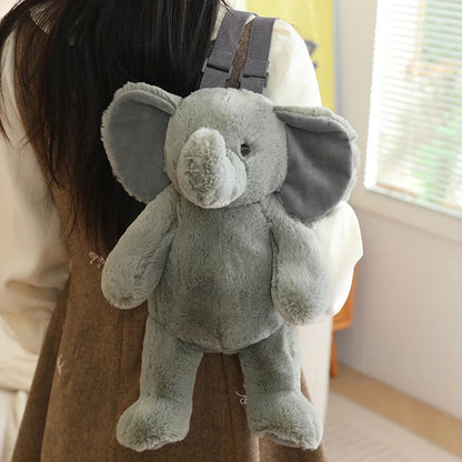 1Pc 40CM Animal Shoulders Bag Plush Toy Backpack Cute Sloth Lemur Elephant