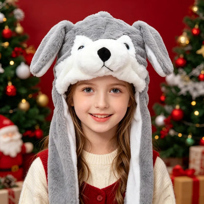 Tiger Ear Moving Hat Cartoon Long Ears Cold Weather Animal Earmuff