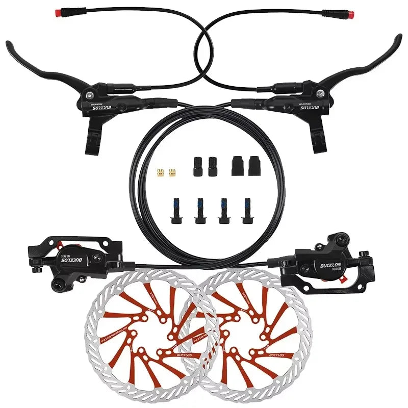 Hydraulic Disc Brake Set for E-Bike 160mm Rotors Power Control 1100mm 1800mm