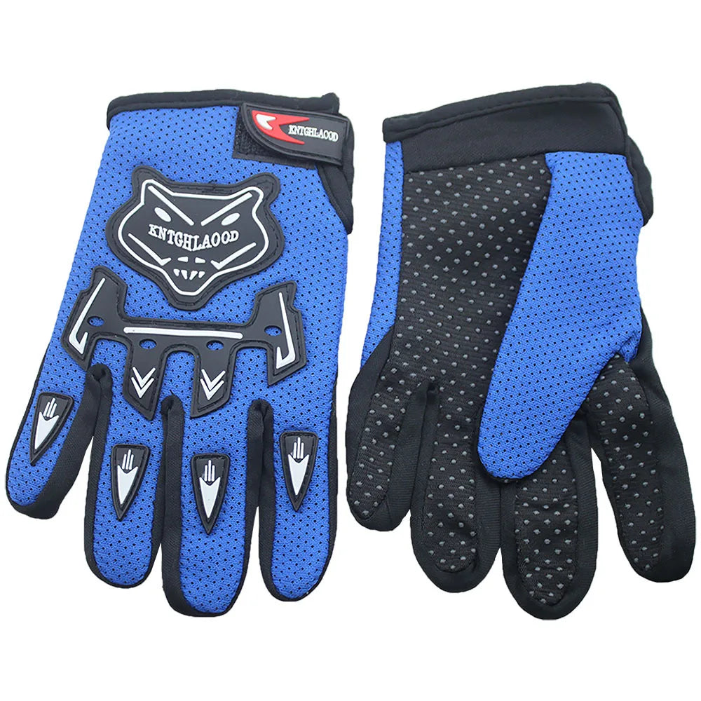 Kids Finger Motorcycle Gloves Leather Full Finger Child Racing Protective