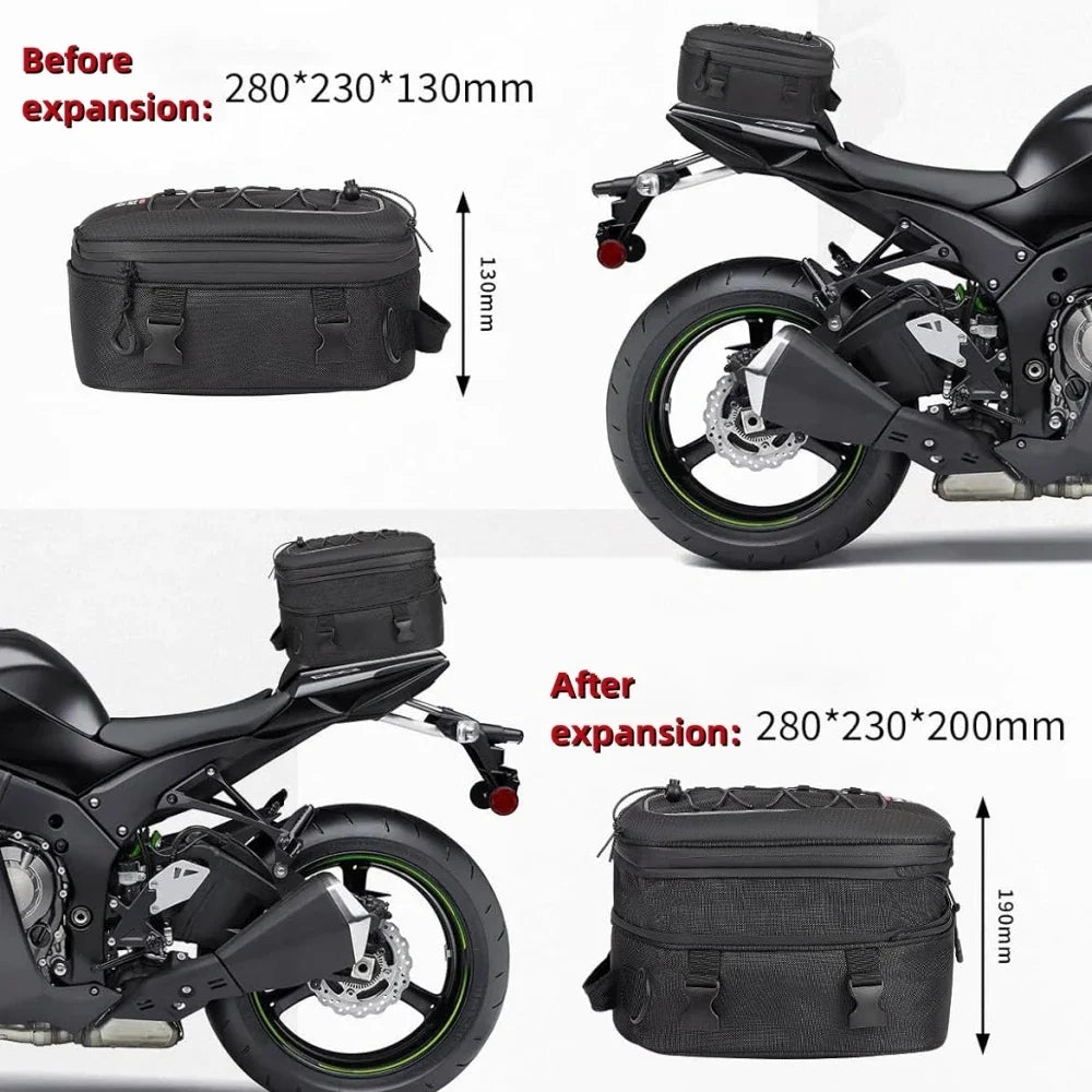 Motorcycle Tail Bag 7-12L Waterproof Storage for Scooter Luggage Accessories