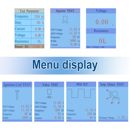 2025 Auto Ignition Coil & Injector Tester Solenoid Stepper Motor Tool