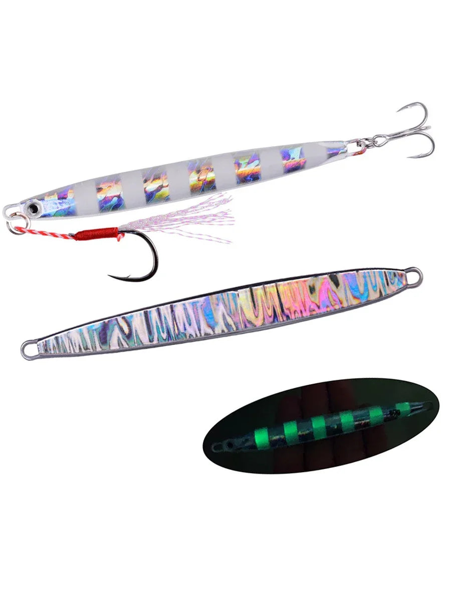 5Pcs Saltwater Fishing Metal Jig Lures 7G-60G Shore Casting Tackle