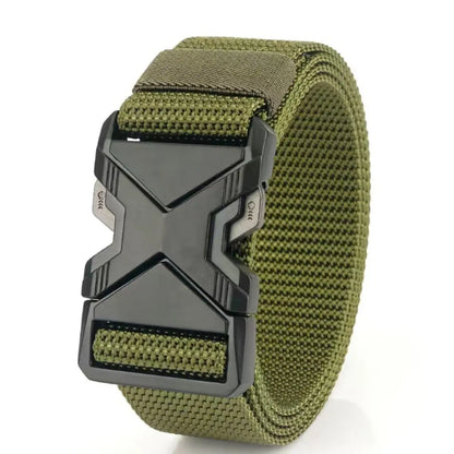 Men's Buckle Tactical Belt Red Ears Plastic Multifunctional Military Canvas