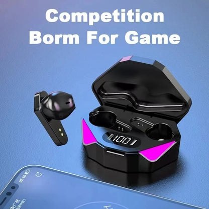 Wireless Bluetooth Headset TWS Gaming Earbuds LED Display Mic Noise Cancelling