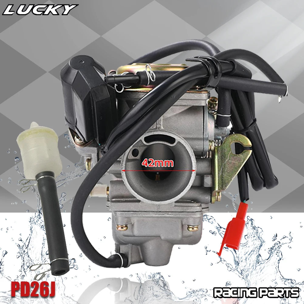 26mm PD26J Carburetor w/ Electric Choke for Honda GY6 125cc 150cc Scooter ATV 4 Stroke
