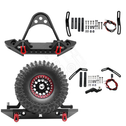 Spare Tire Metal Rear Bumper for Axial SCX10 Upgrade Holder Rack 1.9"