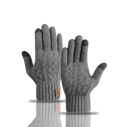Men's Warm Wool Knitted Gloves Winter Touchscreen Thick Cold Proof Mittens