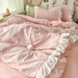 Plaid Duvet Cover 3 Piece Bedding Set Pink Check Bedspread All Seasons