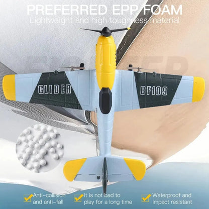BF109 RC Plane 2.4G 3CH EPP Foam Remote Control Fighter Fixed Wingspan Glider Outdoor RTF RC Warbird Airplane Toys Gifts-EXPROTAS