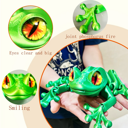 3D Printed Jointed Frog Figurine for Home Office Decor Articulated Poses