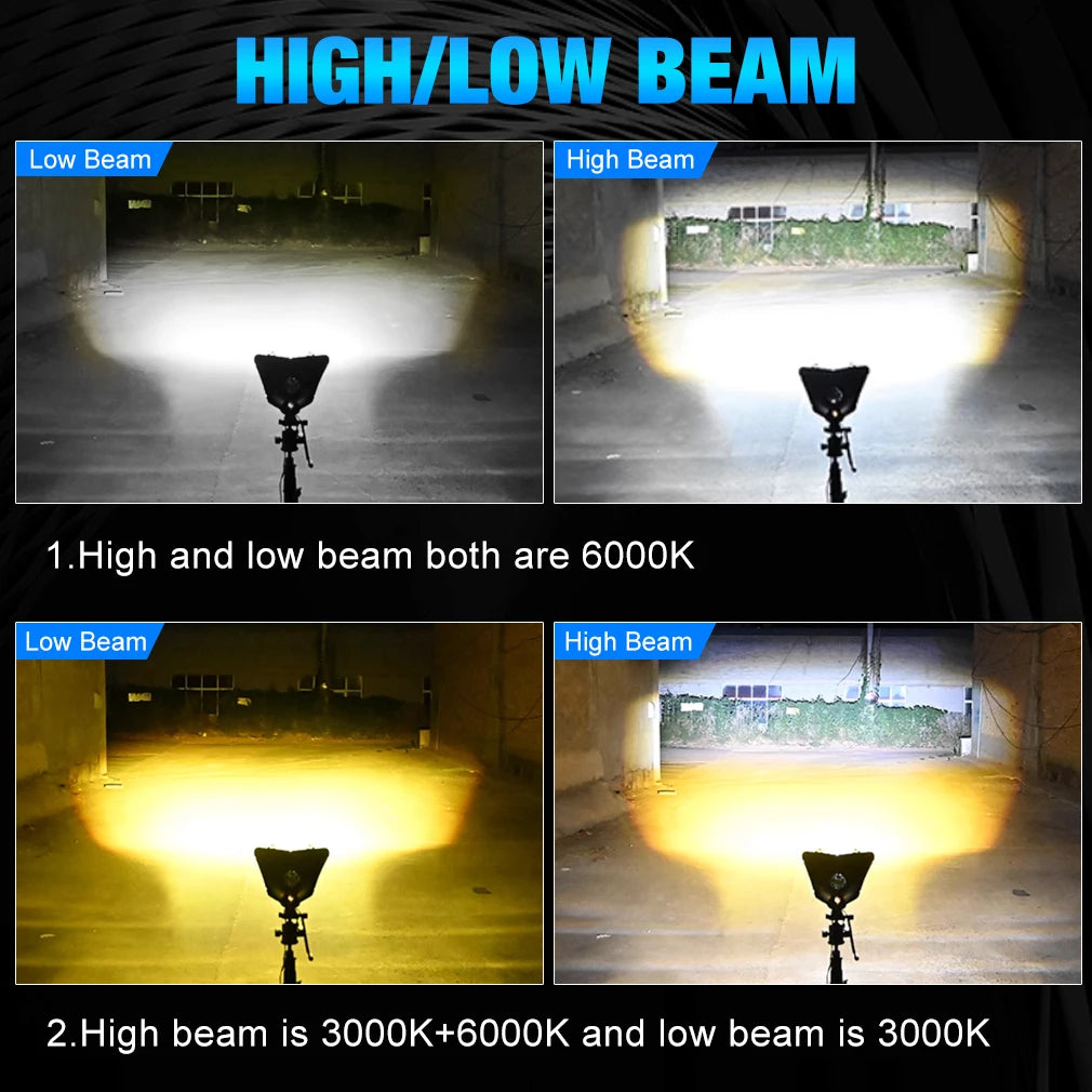 Fog Light H4 LED Headlight Bulb 60000LM Hi/Lo Beam Motorcycle 12V