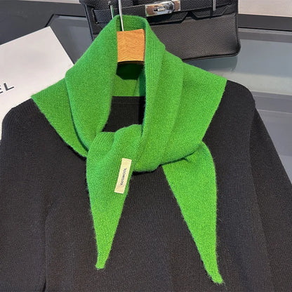 Korean Triangle Scarf Women Wool Knitted Triangular Headscarf Warm Shawl