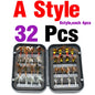 32Pcs Fly Box Assorted Fishing Flies Nymphs Dry Wet Streamers Lures