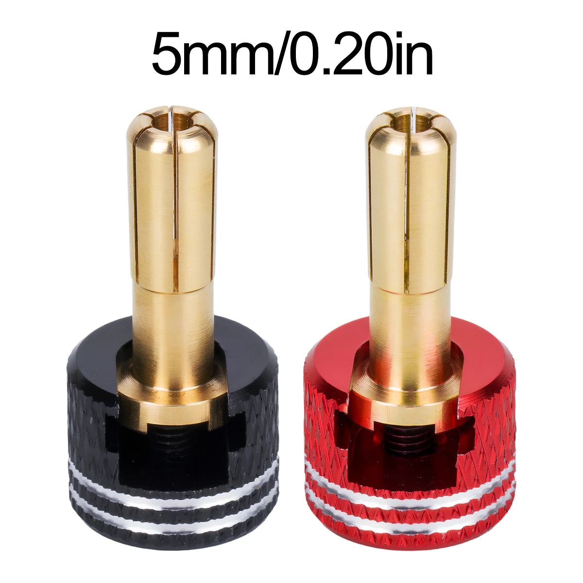4mm 5mm Low Profile Bullet Plugs Solderless Metal Heatsink Connectors RC Car