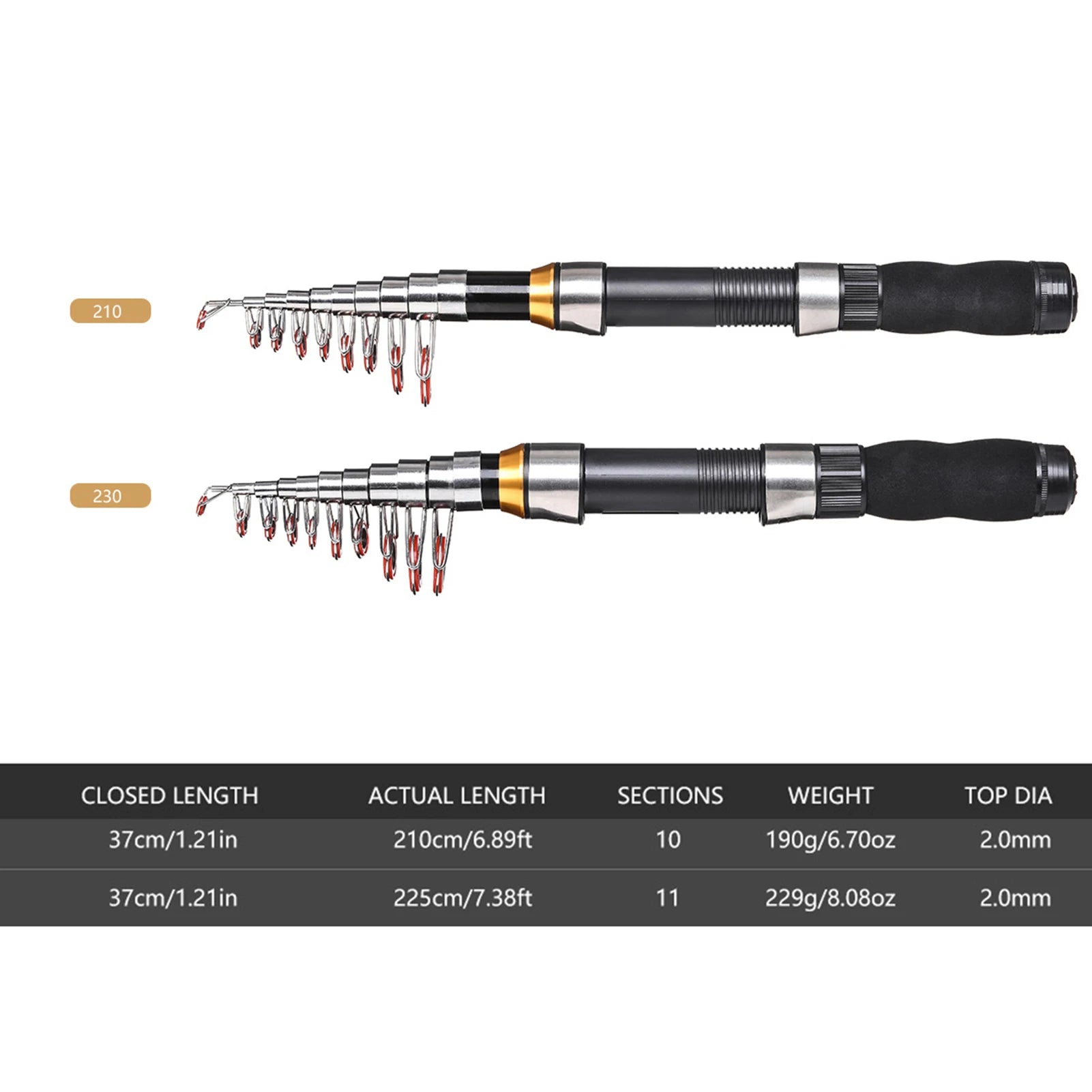Lixada 2.1m 2.3 m Telescopic Fishing Rod Reel Combo Full Kit Carbon Fiber Rod Pole Spinning Reel Fishing Bag Case Pesca Gear Set-EXPROTAS