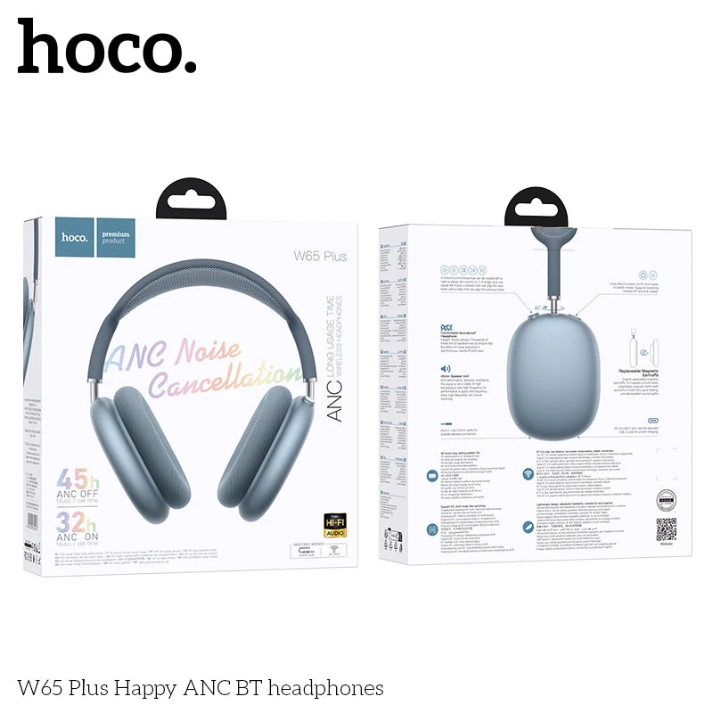 Hoco W65 Bluetooth Over-Ear Headphones Wireless Mic Sounds Sport Headsets