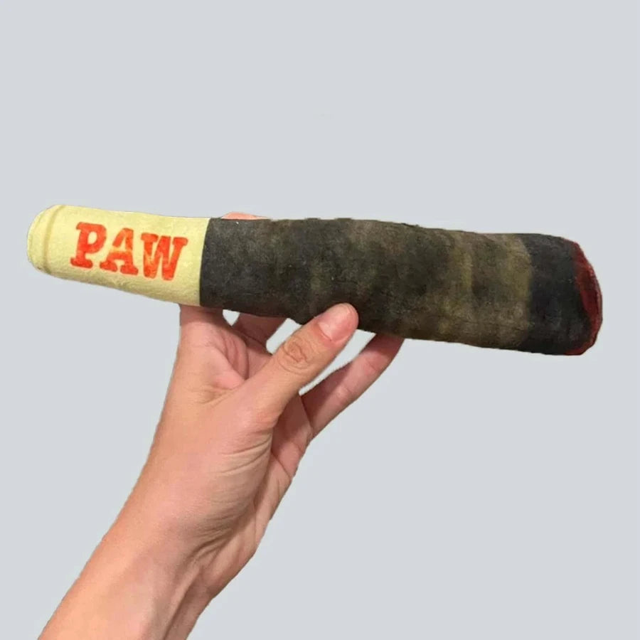 Funny Cigar Squeaky Dog Toy Plush Chew Toy for Small Medium Dogs Teeth Aid