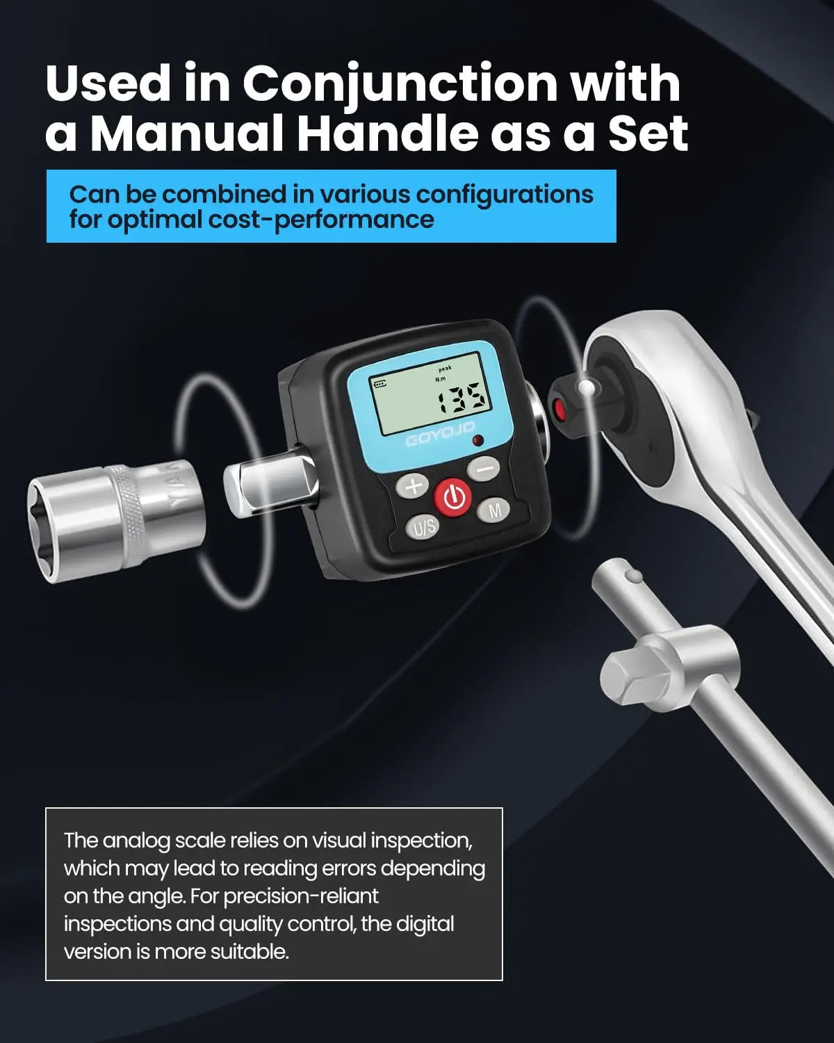 Professional Digital Torque Wrench 1/4'' 3/8'' 1/2 '' Electronic Torque Wrench Torque Adapter Bike Car Repair Hand Tools Set-EXPROTAS