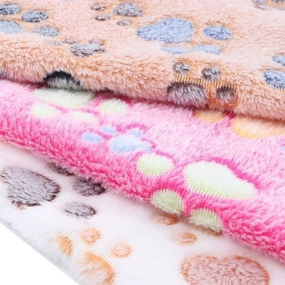 Soft Fluffy Pet Mat Blanket for Cat Dog - Cute Cartoon Pattern Warm Comfort