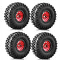 4pcs 2.2 Beadlock Wheels & Rubber Tires Set for 1/10 RC Crawler TRX4 SCX10 D90