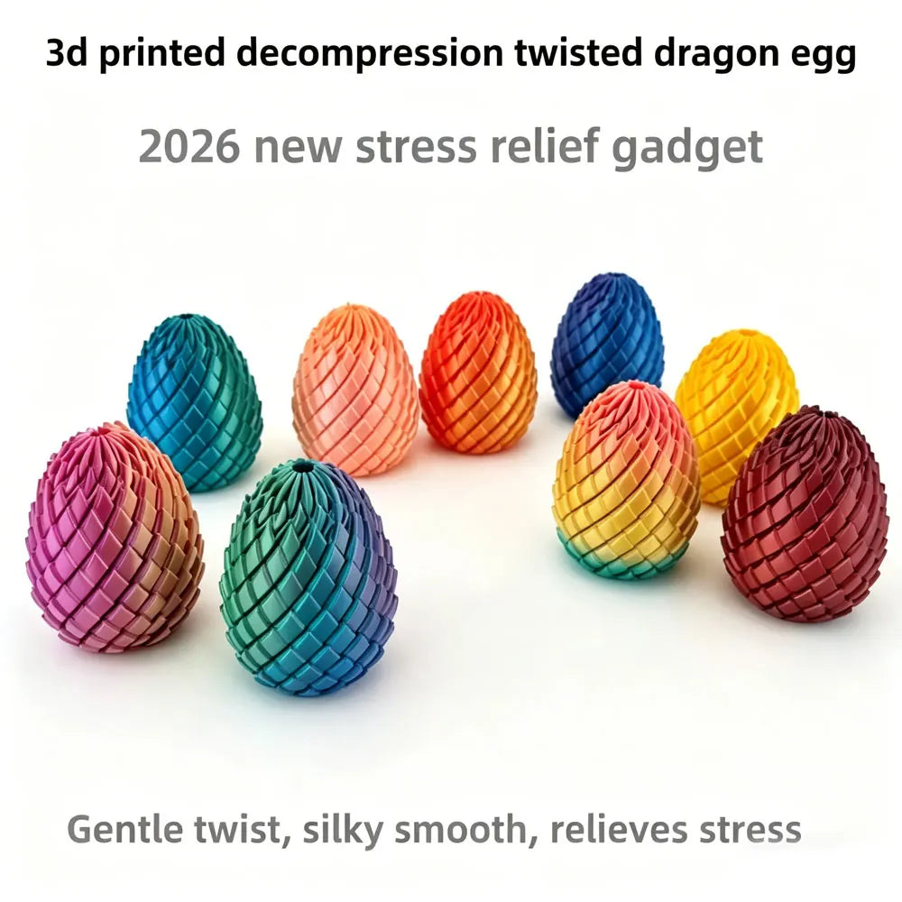 3D Printed Dragon Egg Stress Relief Fidget Desk Ornament Deformable Twist