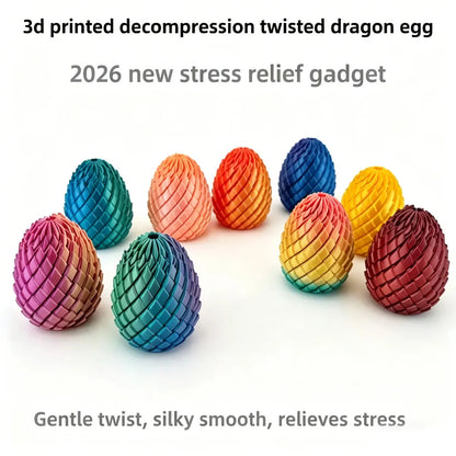 3D Printed Dragon Egg Stress Relief Fidget Desk Ornament Deformable Twist