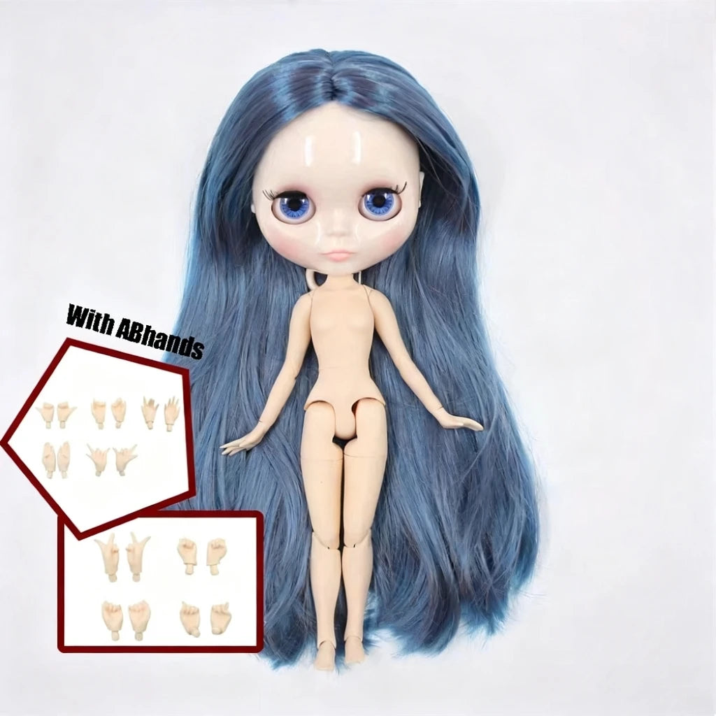 ICY DBS Blythe Doll White Skin Joint Body Long Colourful Hair Glossy Face