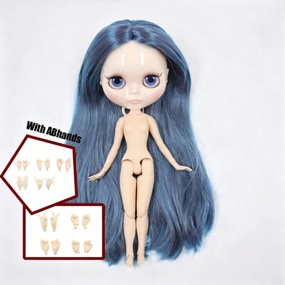 ICY DBS Blythe Doll White Skin Joint Body Long Colourful Hair Glossy Face