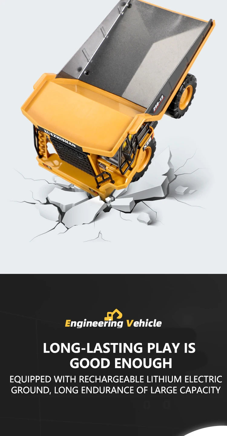 RC Excavator Dumper Car 2.4G Remote Control Engineering Vehicle Crawler Truck Bulldozer Toys for Boys Kids Christmas Gifts-EXPROTAS
