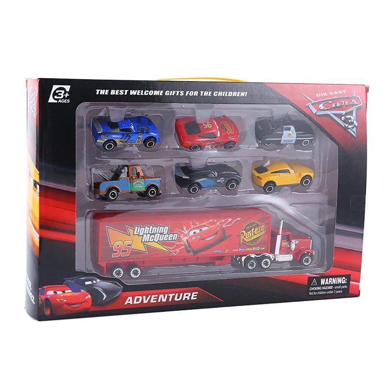 Disney Pixar Car 3 6/7pcs Set Lightning McQueen Jackson Storm Mack Uncle Truck 1:55 Dietcast Metal Car Model Children's Toy Gift-EXPROTAS