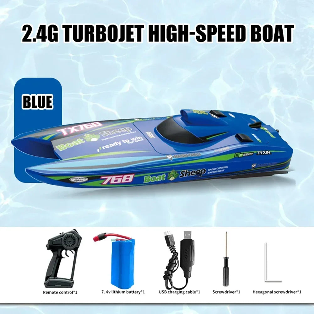 TX768 High-speed Turbojet Speedboat 30km/h 2.4GHz Brushless 2212 Motor Remote Control Speedboat Adult and Children's Toy-EXPROTAS