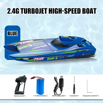 TX768 High-speed Turbojet Speedboat 30km/h 2.4GHz Brushless 2212 Motor Remote Control Speedboat Adult and Children's Toy-EXPROTAS