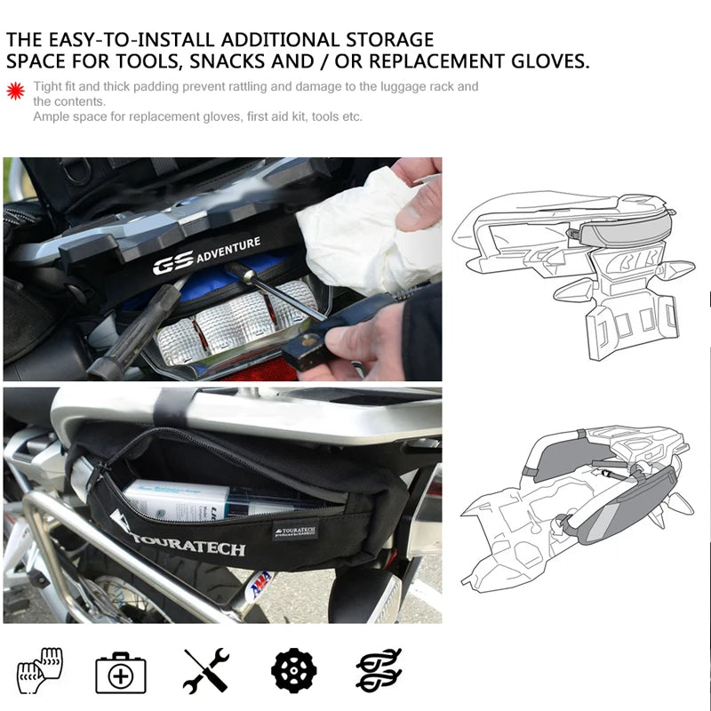 Luggage Rack Under Bag For BMW R 1250 GS 1200 R1250GS R1200GS LC F750GS F850GS Accessories Travel Storage Tool Waterproof Bags-EXPROTAS