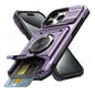 iPhone 11-16 Pro Max Ring Kickstand Wallet Case Heavy Duty Shockproof Cover