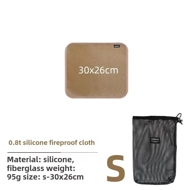 Outdoor Camping Fireproof Cloth BBQ Insulation Mat Flame Retardant Fiberglass Pad