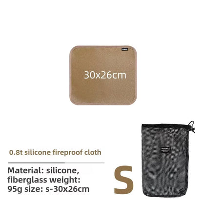 Outdoor Camping Fireproof Cloth BBQ Insulation Mat Flame Retardant Fiberglass Pad