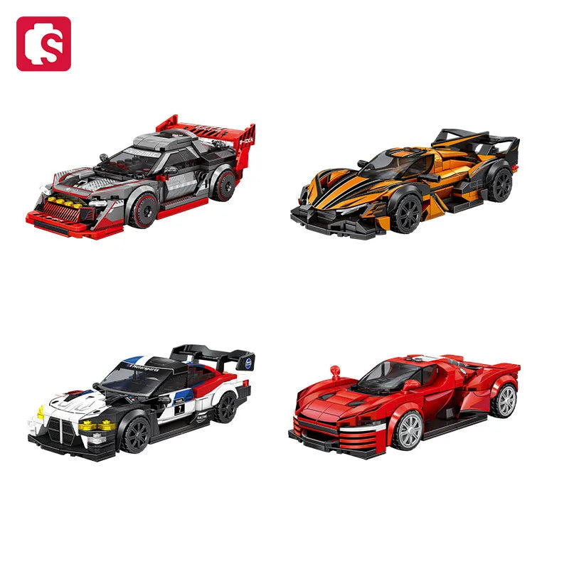 SEMBO Sports Car MOC Racing Vehicle Building Blocks Technical Auto Model Toy Gift