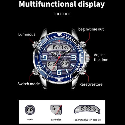 2024 Top Brand Luxury Digital Mens Watches Top Luxury Sport Quartz Wristwatch For Men All Steel Military Waterproof Clock+Box-EXPROTAS