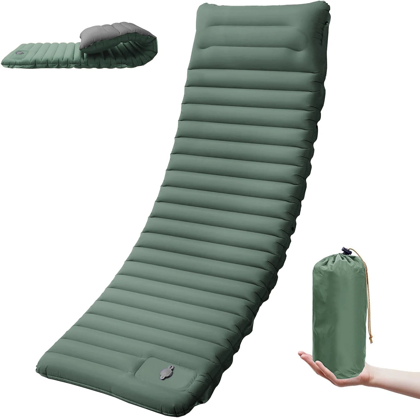 Extra Thick Camping Sleeping Pad 4 Inch Self-Inflating Outdoor Mat