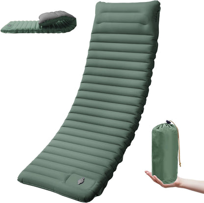 Extra Thick Camping Sleeping Pad 4 Inch Self-Inflating Outdoor Mat
