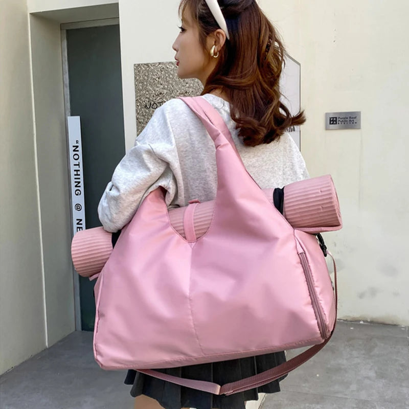 Yoga Mat Gym Bag For Women Sports Handbags Travel Fitness Tote Bag Yoga Swimming Shoulder Bag Large Capacity With Shoulder Strap-EXPROTAS